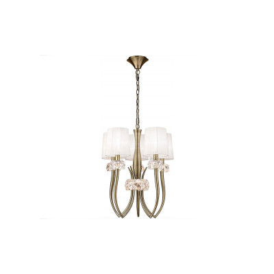 Lámpara de techo MANTRA de la colección LOEWE 5 luces en cuero