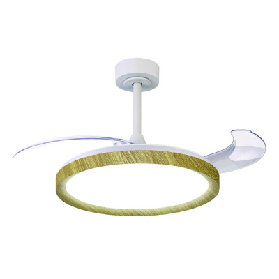 Ventilador Mod. MISTRAL de MANTRA en blanco/madera | Luz Alcalá