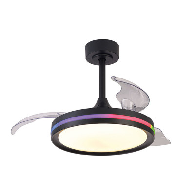 Ventilador Mod. NORTH de MANTRA en negro con RGB | LuzAlcala